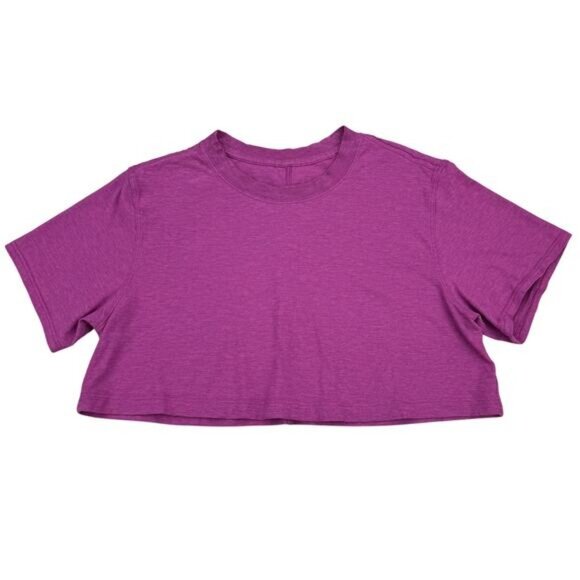 Lululemon All Yours Cropped Vitasea T-Shirt In Vivid Plum Size 4 - Picture 5 of 7